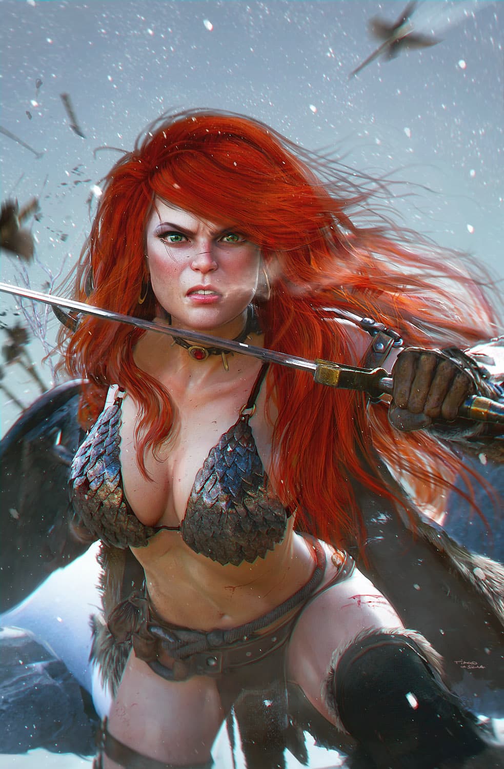 red sonja comic cover Character illustration