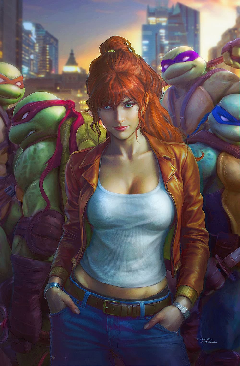 tmnt april comic Cover art illustration