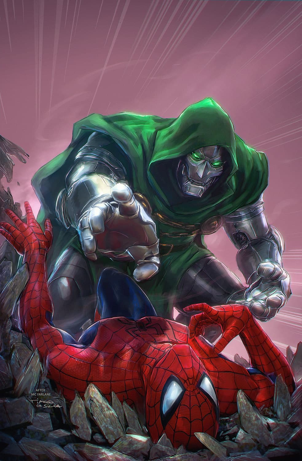 dr.dom spiderman marvel illustration by Tiago da Silva, digital painting